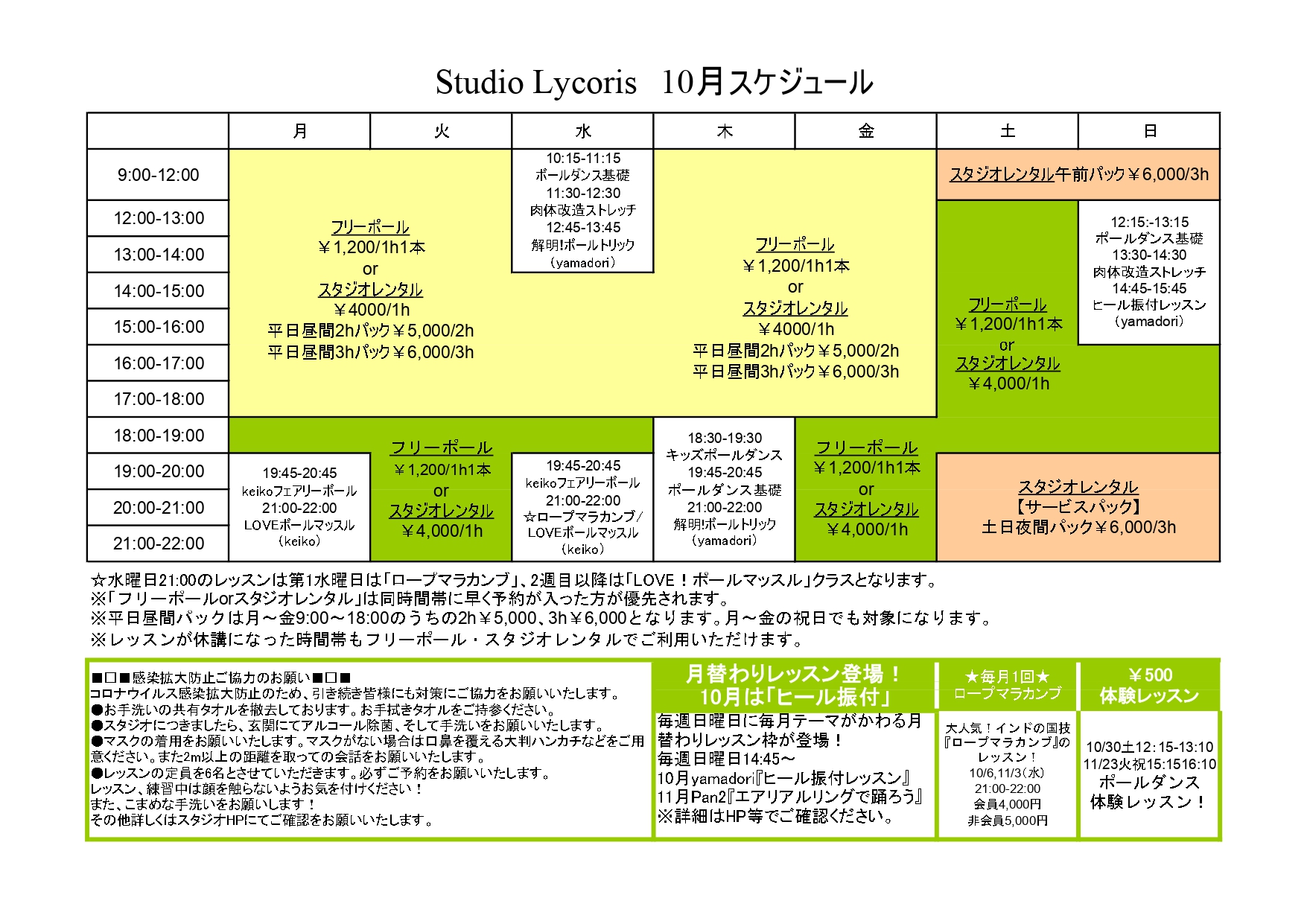 レッスンについてpole Fitness Studio Lycoris